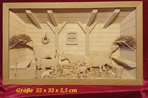 Wandbild bauernhof stall - 3, "bauernhof