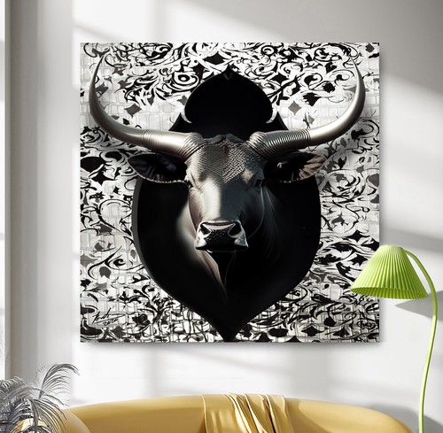 Leinwand bild stierkopf - bild, 3d