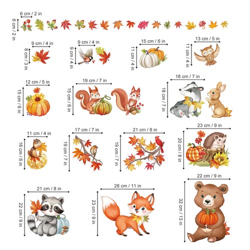 Fensterbilder herbst waldtiere - fensterbilder,