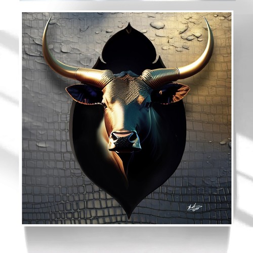 Stier leinwand bild stierkopf - leinwand,