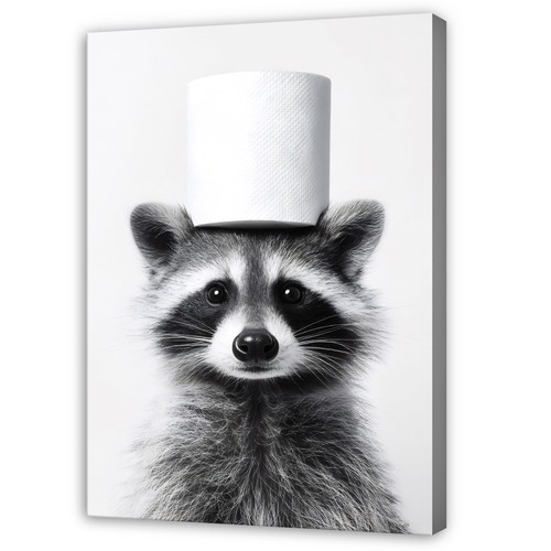 Leinwand waschbär schwarz - leinwand,