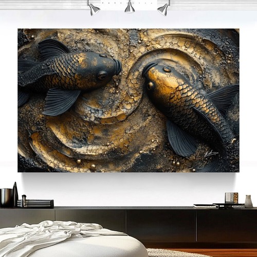 Leinwandbild abstrakt fische - abstrakt,
