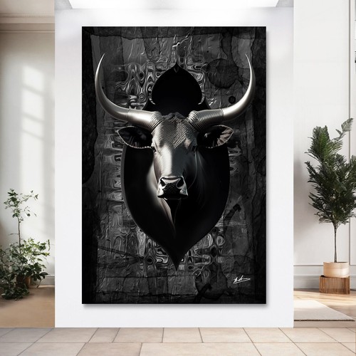 Stier leinwand bild stierkopf - leinwand,