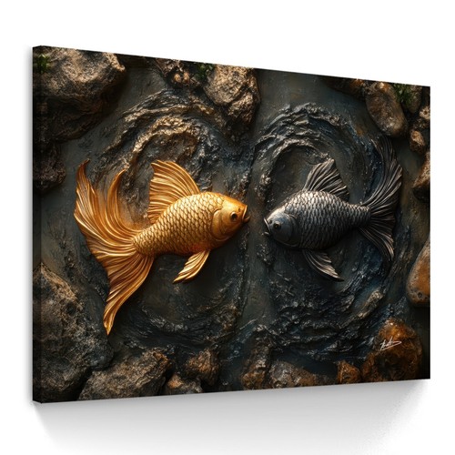 Leinwandbild abstrakt fische - abstrakt,