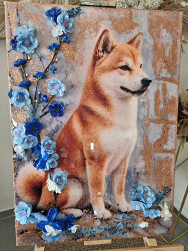 Wandbild mit hundmotiv shiba - mit, (shiba
