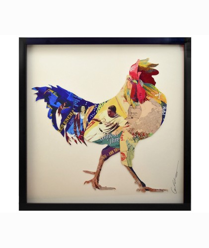 Collage kunstbild hahn - kunstbild,
