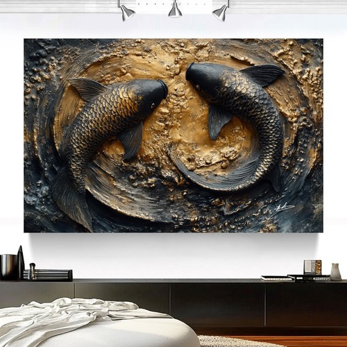 Leinwandbild abstrakt fische - abstrakt,