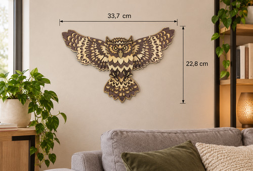 Eule wandbild - eule, 3d